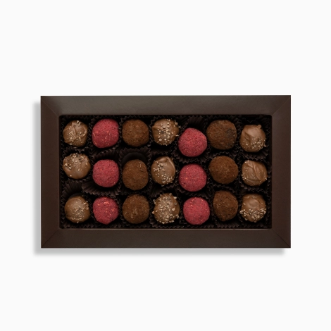 Zestaw trufli - karmelowe, rum-śliwka, Marc de Champagne - 21 szt.